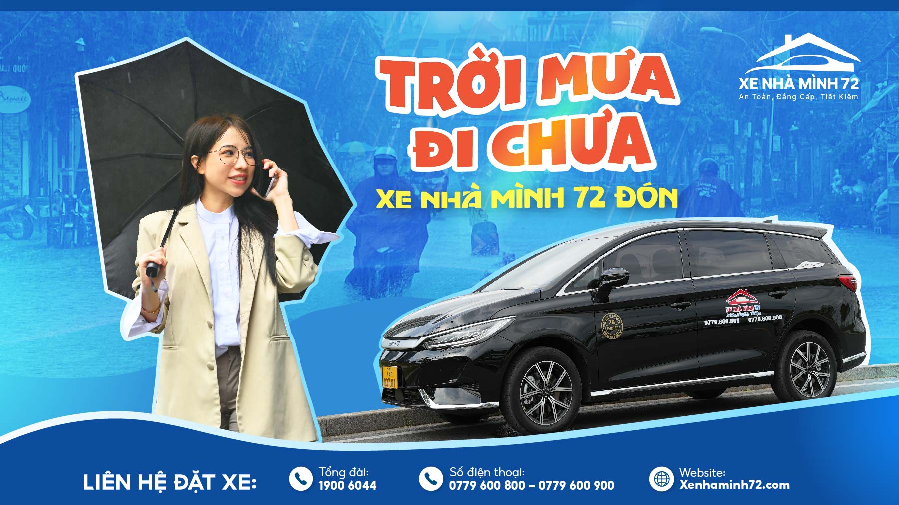 Dịch vụ đưa đón Sài Gòn khi trời mưa | Xe Nhà Mình 72 đón tận nơi, đúng giờ